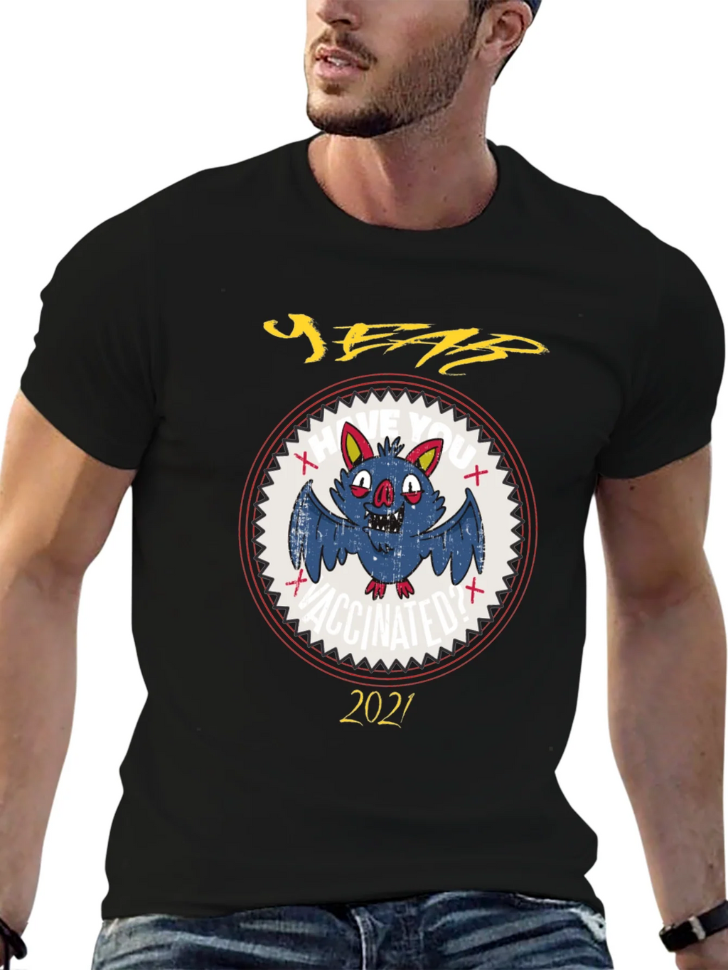 Vaccinated Bat 2021 Graphic Tee product image 6