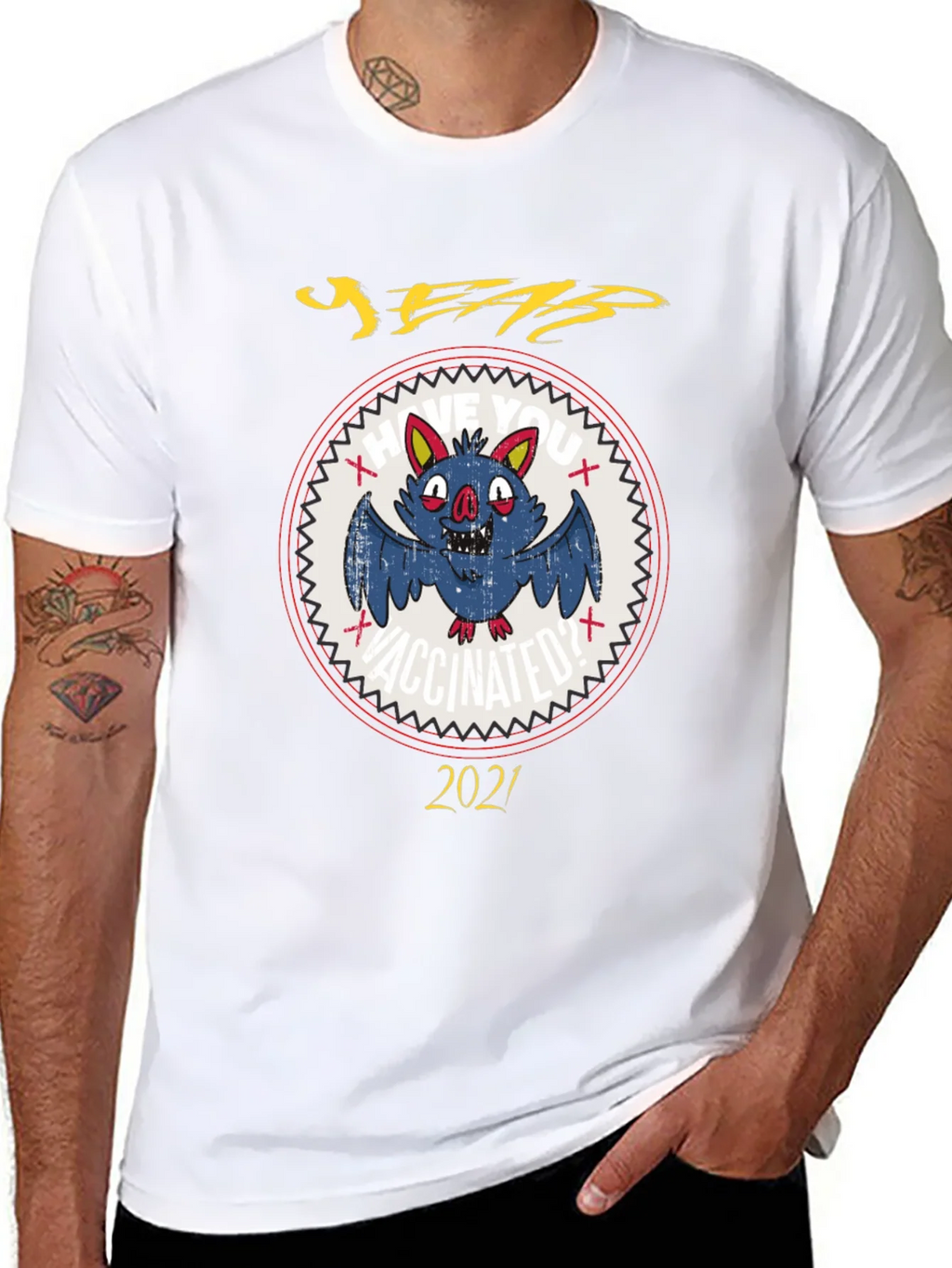 Vaccinated Bat 2021 Graphic Tee product image 7