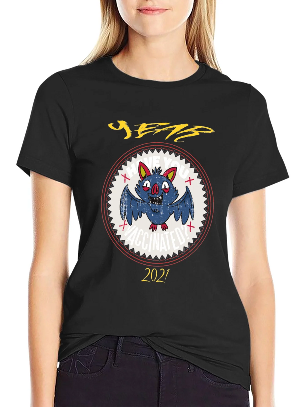 Vaccinated Bat 2021 Graphic Tee product image 2