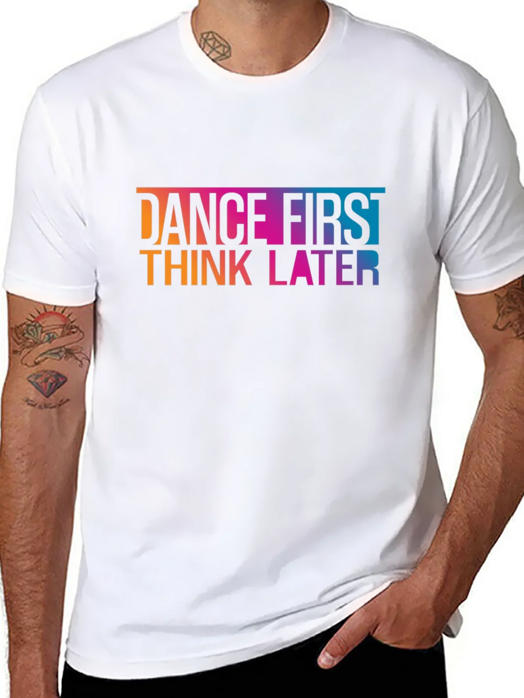 Dance First Think Later Graphic Tee - Black Cotton T-Shirt product image 5