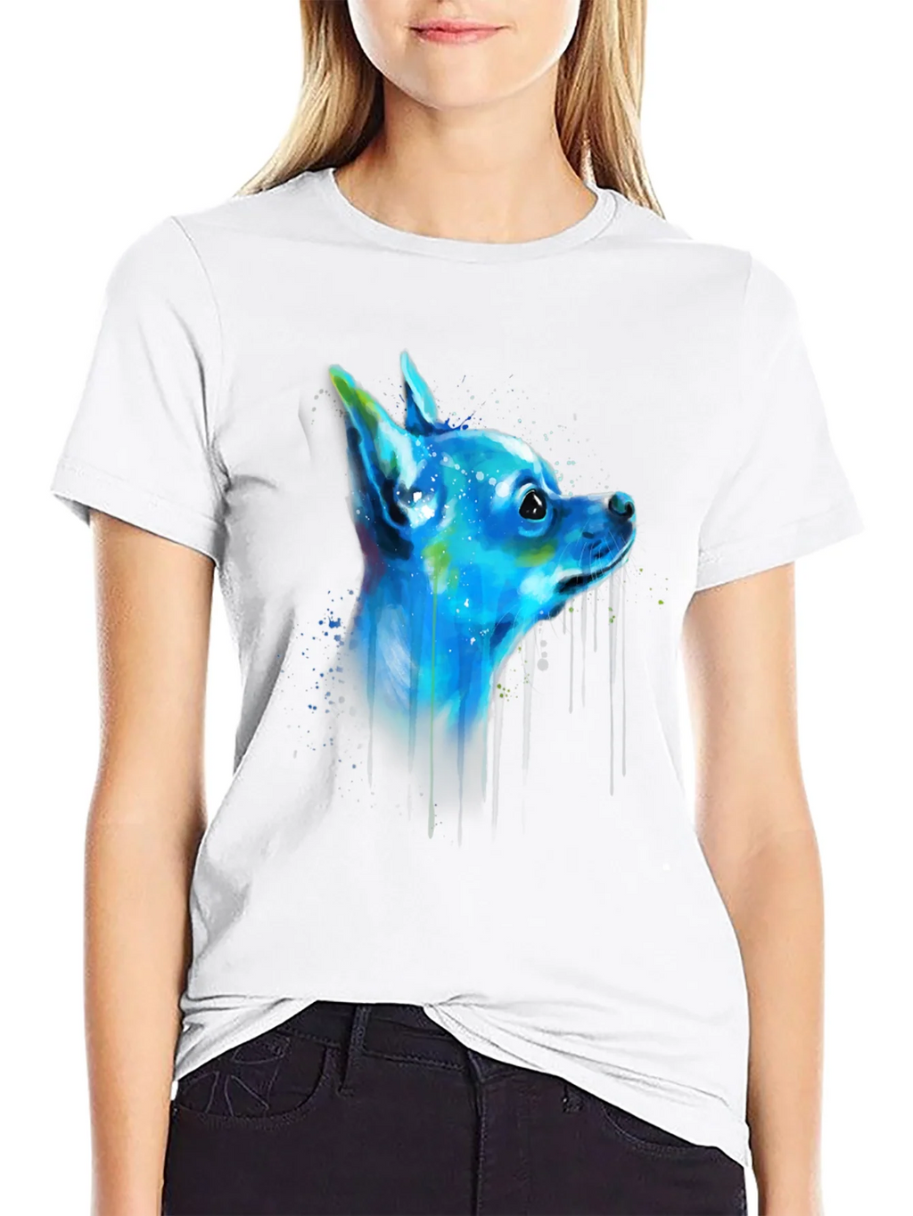 Chihuahua Dog Art Graphic Black T-Shirt product image 7