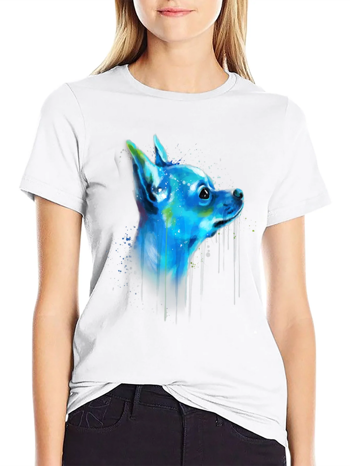 Chihuahua Dog Art Graphic Black T-Shirt product image 7