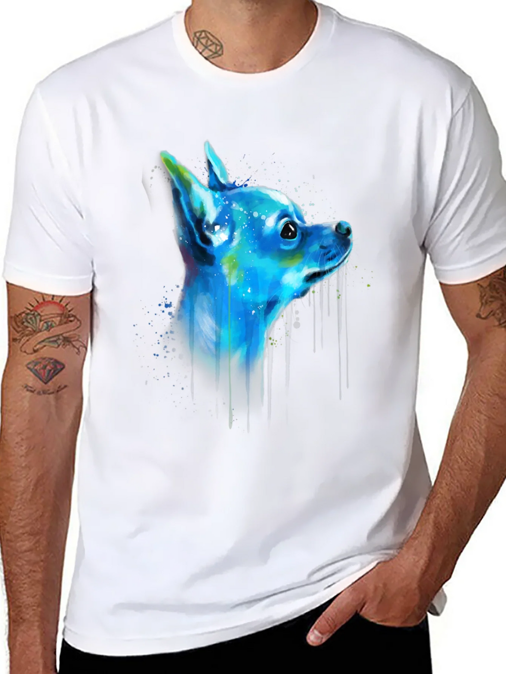 Chihuahua Dog Art Graphic Black T-Shirt product image 6