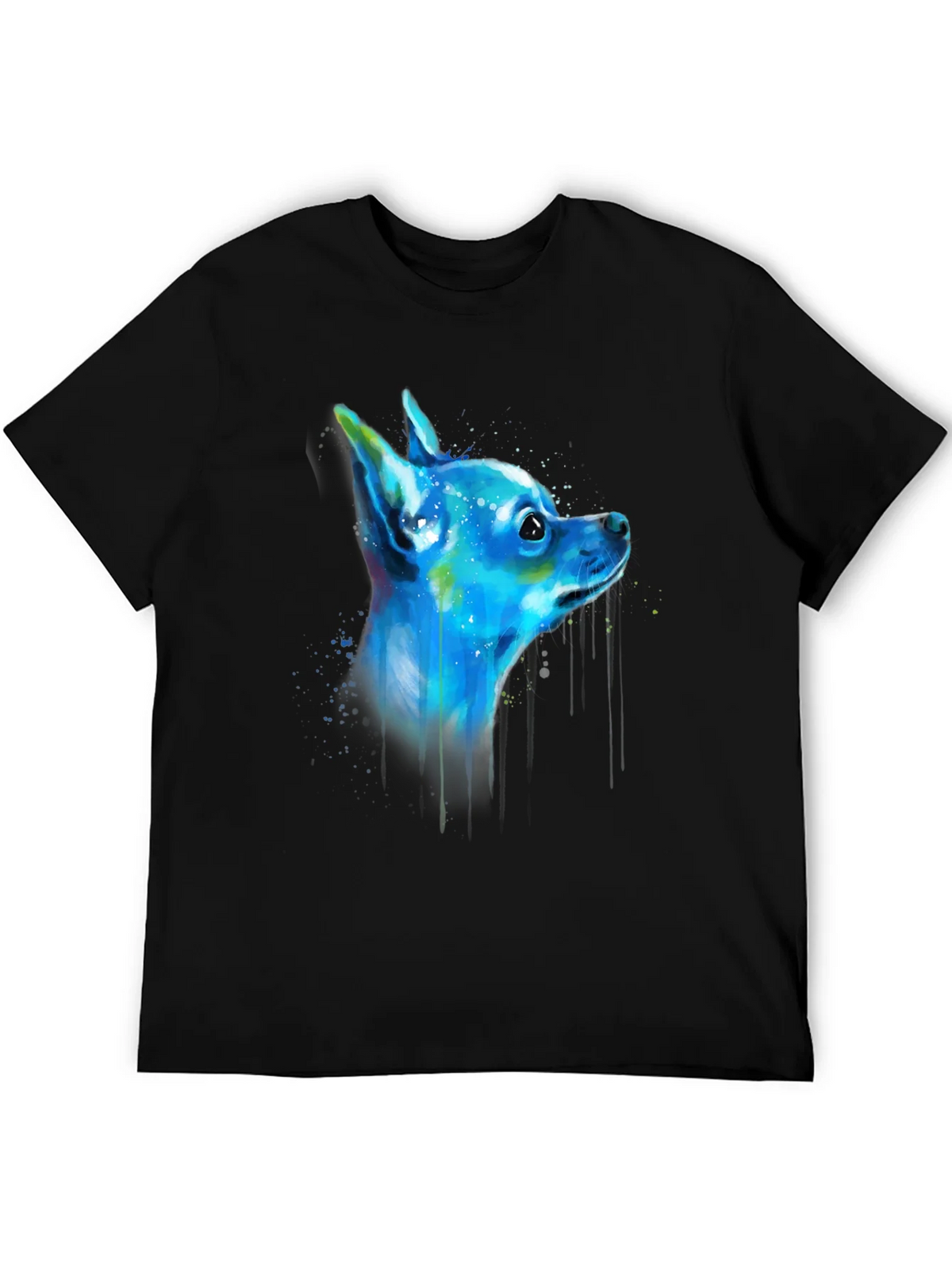 Chihuahua Dog Art Graphic Black T-Shirt product image 4