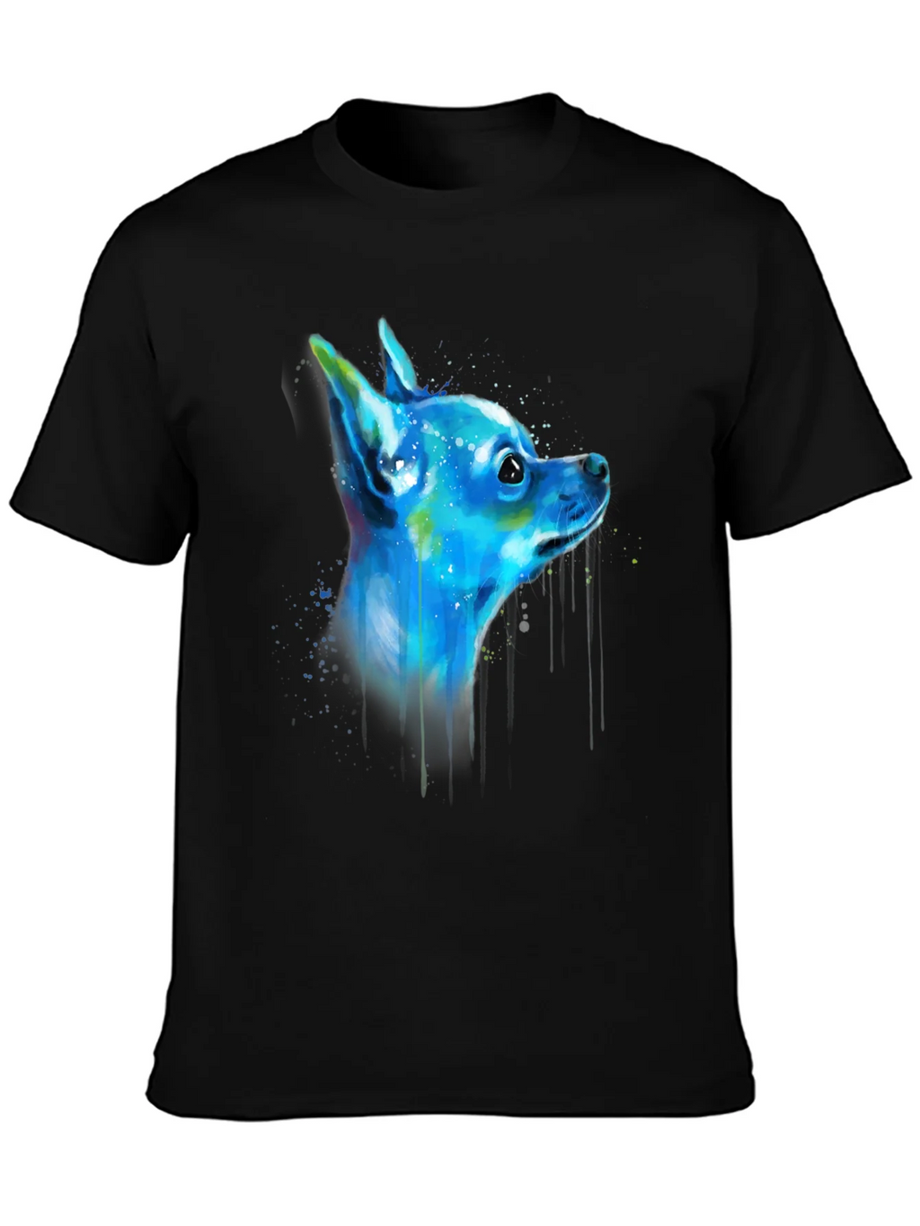 Chihuahua Dog Art Graphic Black T-Shirt product image 3