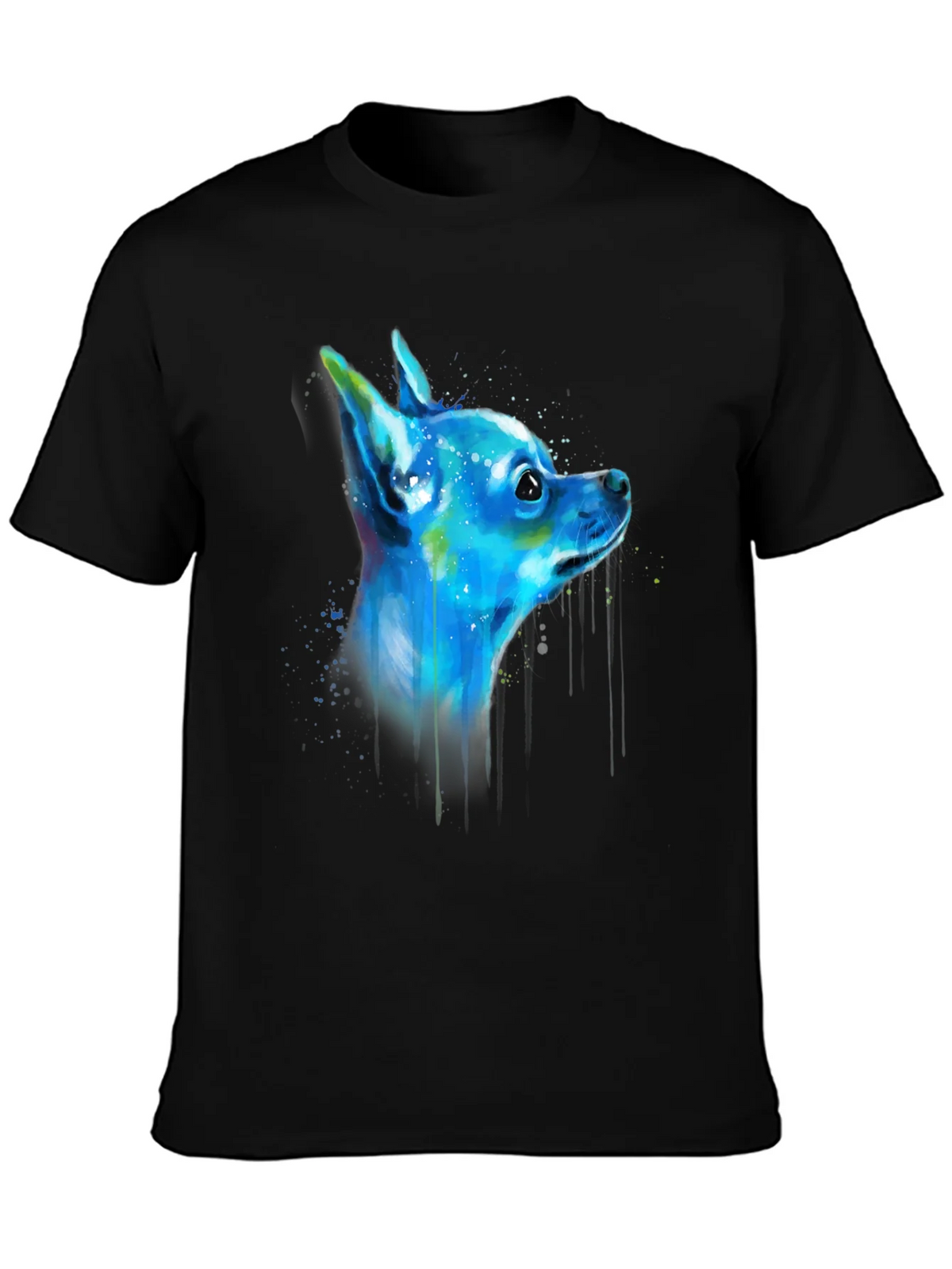 Chihuahua Dog Art Graphic Black T-Shirt product image 3