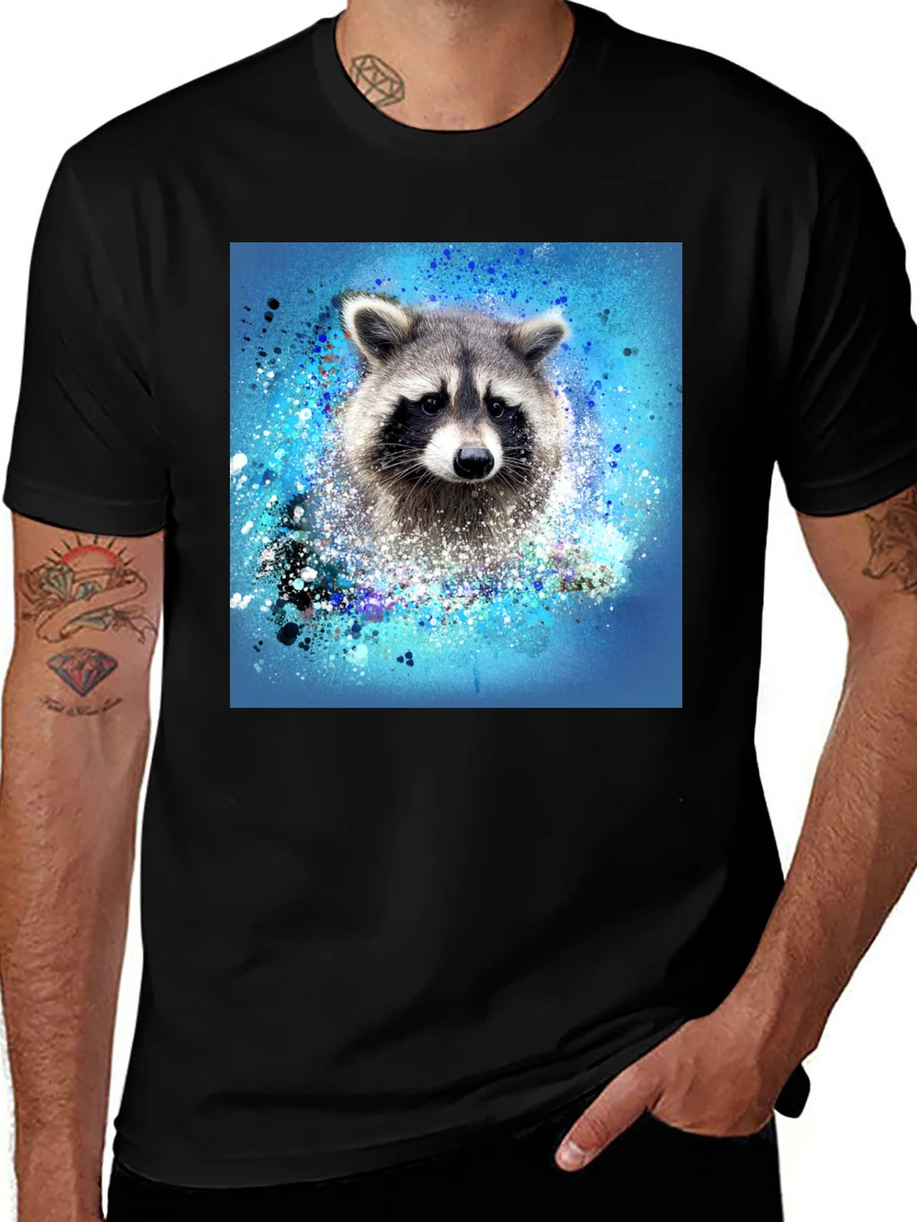 Raccoon Splash T-Shirt - Unique Graphic Tee product image 1