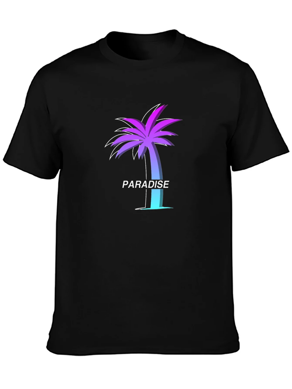 Paradise Palm Tree Graphic Tee - Soft Black T-Shirt product image 2
