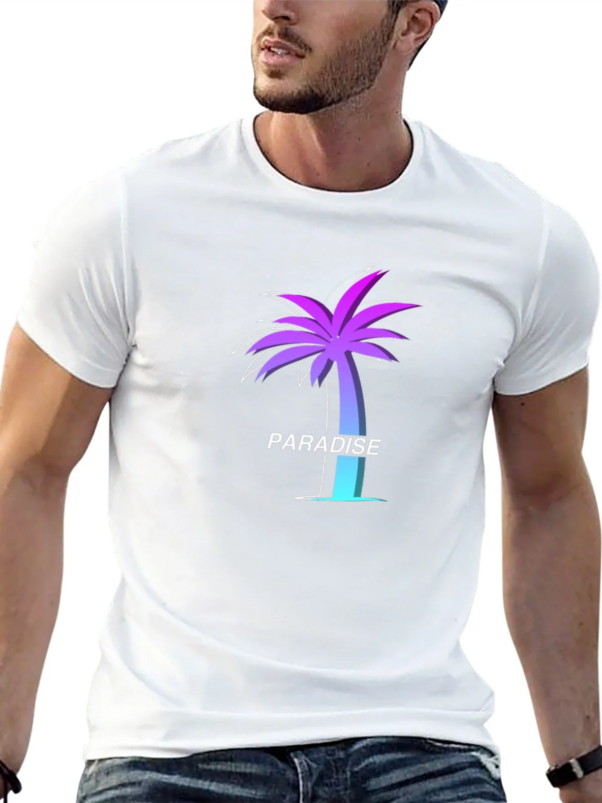 Paradise Palm Tree Graphic Tee - Soft Black T-Shirt product image 9