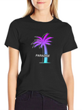 Paradise Palm Tree Graphic Tee - Soft Black T-Shirt product image 1