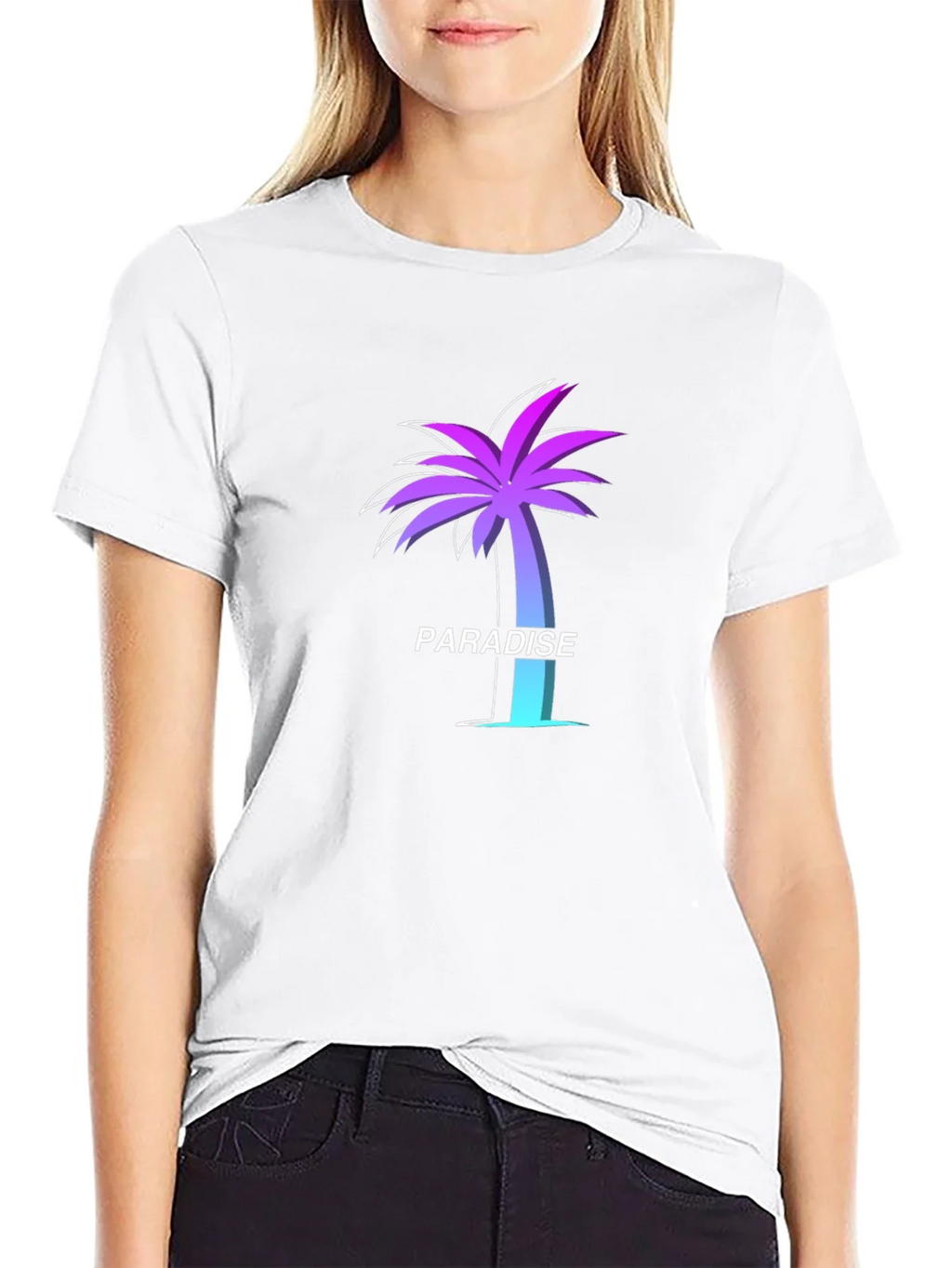 Paradise Palm Tree Graphic Tee - Soft Black T-Shirt product image 5