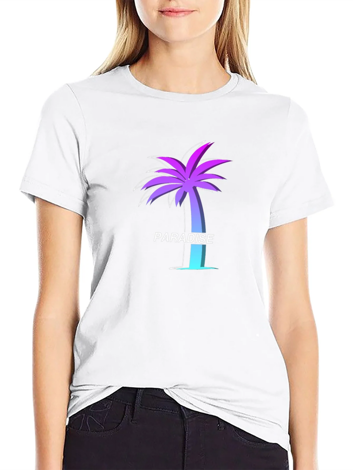 Paradise Palm Tree Graphic Tee - Soft Black T-Shirt product image 5