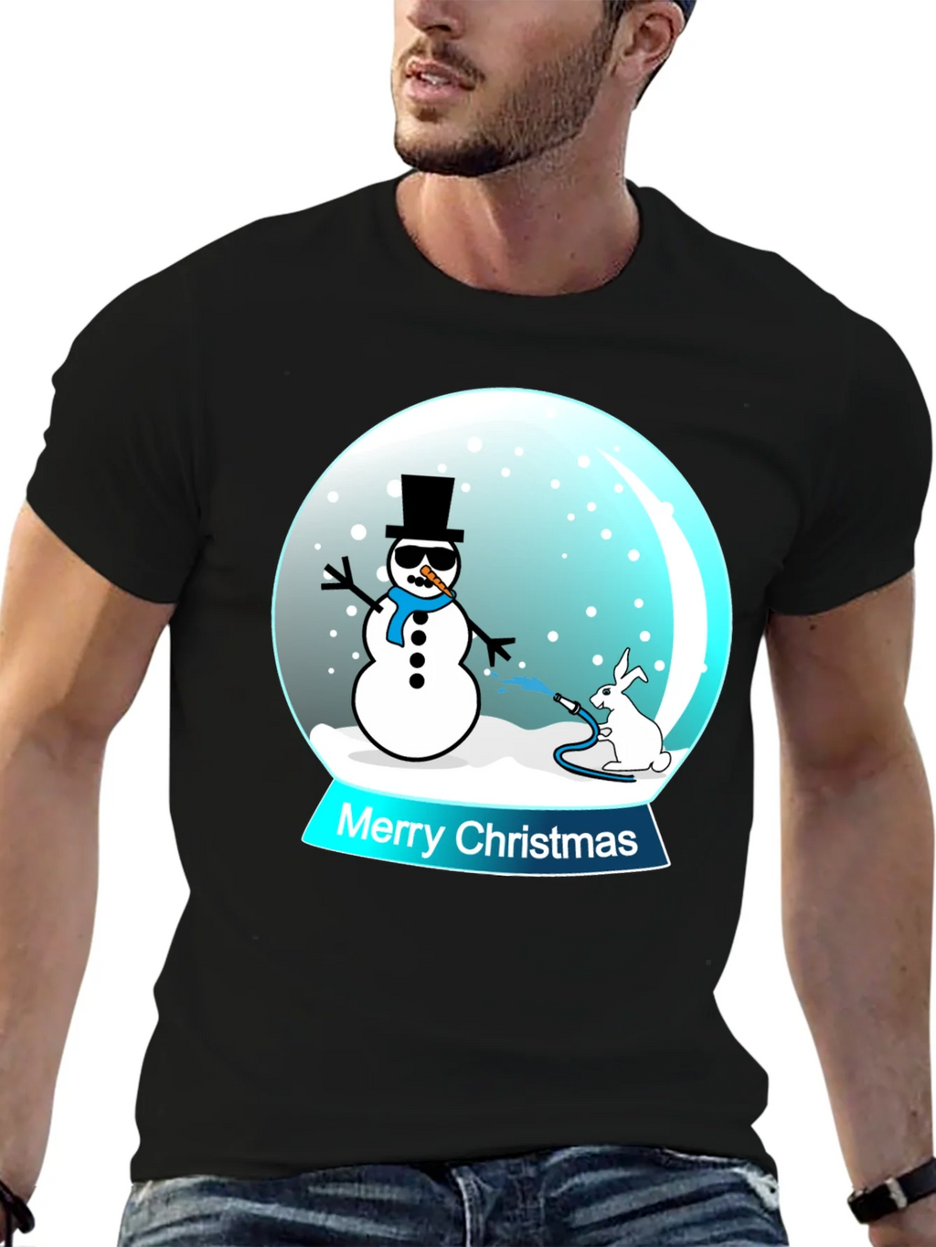 Funny Christmas Snow Globe Graphic T-Shirt product image 6