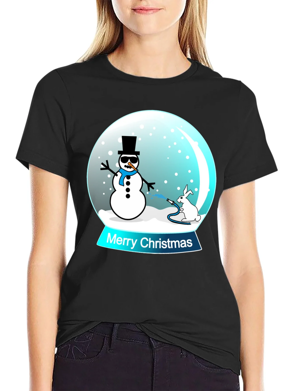 Funny Christmas Snow Globe Graphic T-Shirt product image 2