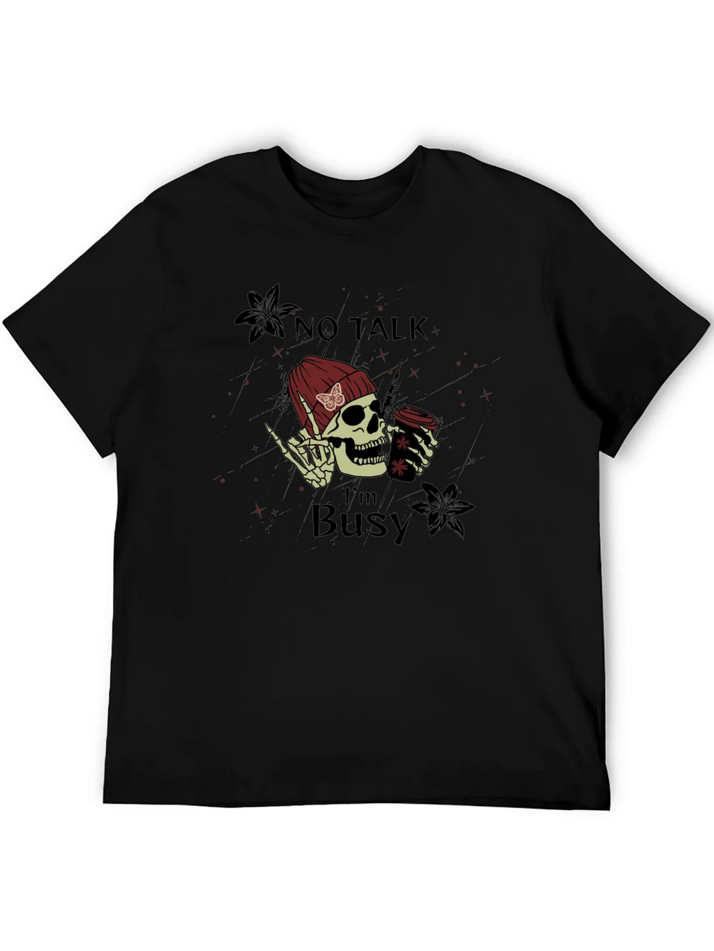 No Talk Im Busy Skull Graphic Tee product image 5