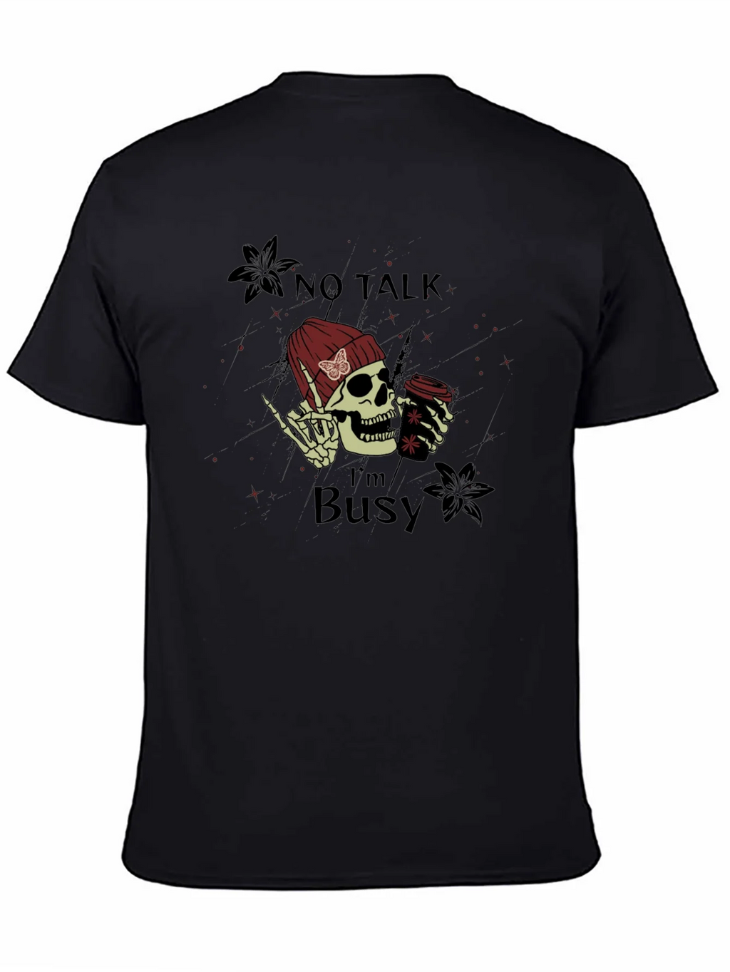 No Talk Im Busy Skull Graphic Tee product image 4