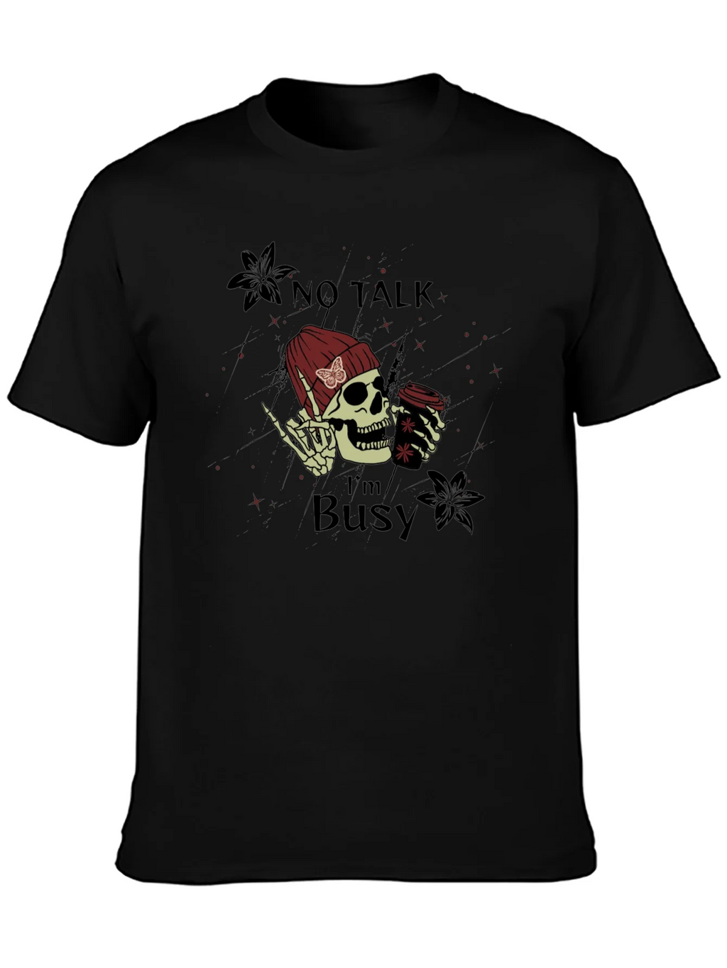 No Talk Im Busy Skull Graphic Tee product image 3