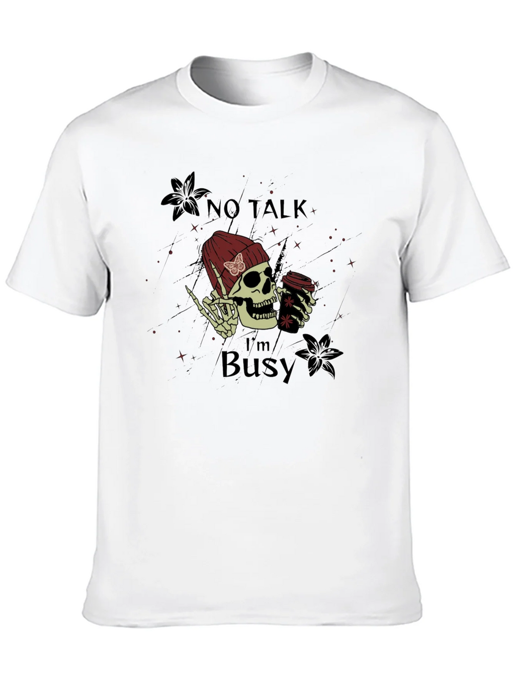 No Talk Im Busy Skull Graphic Tee product image 9