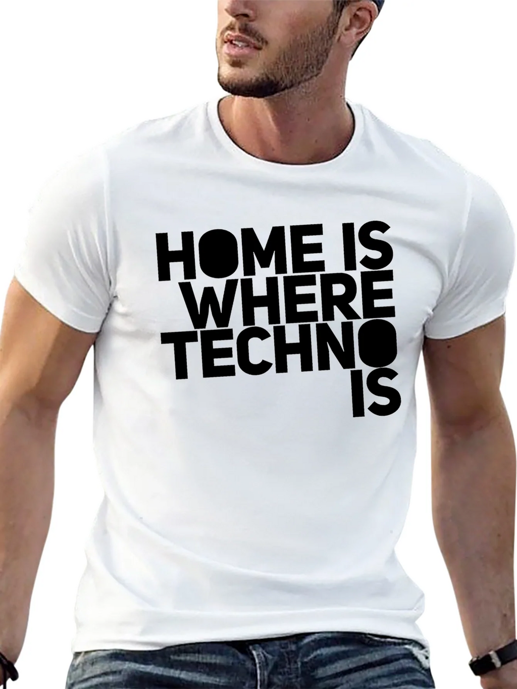Home is Where Techno Is Black T-Shirt product image 12
