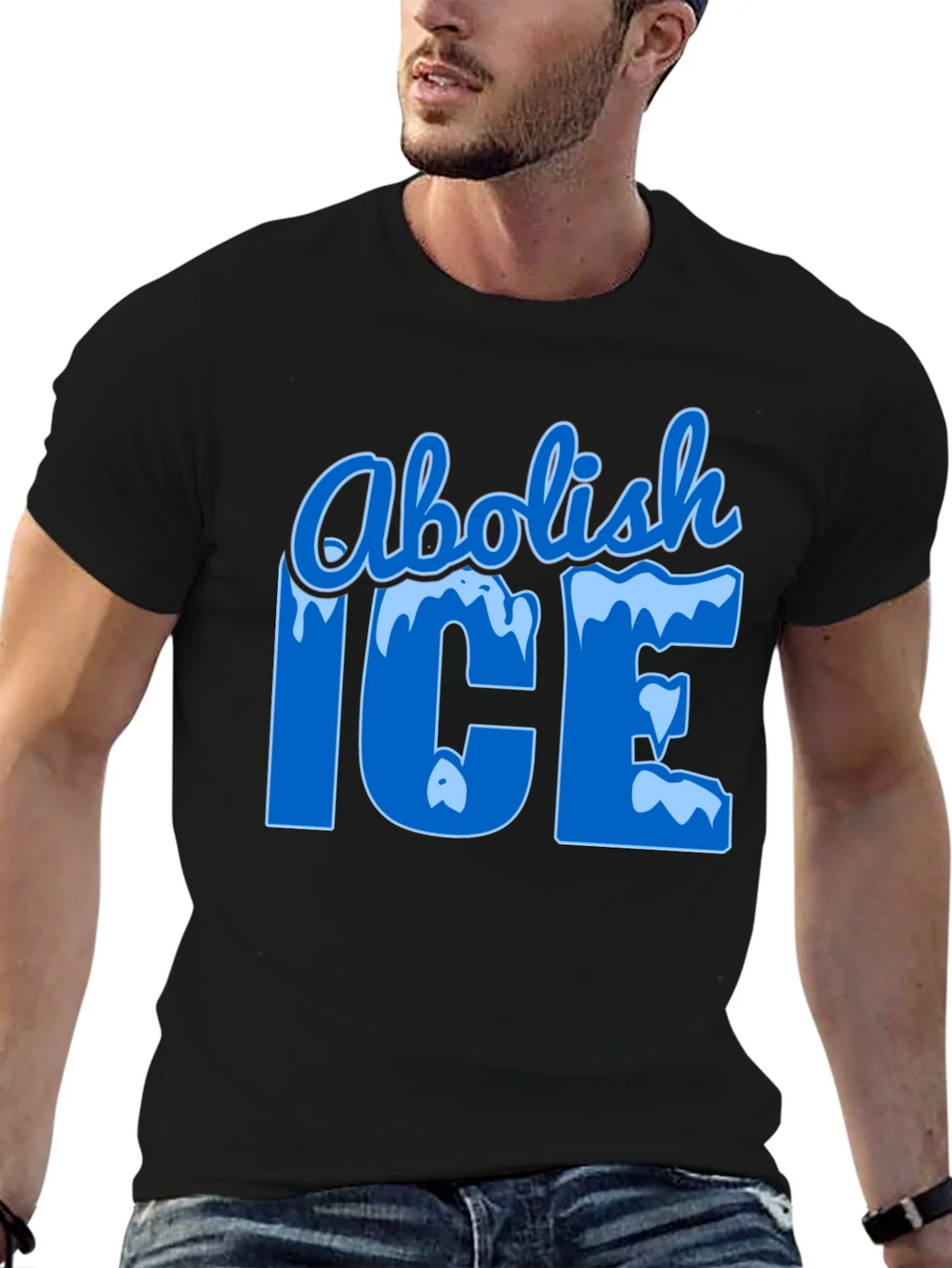 Abolish ICE Black Graphic T-Shirt product image 6