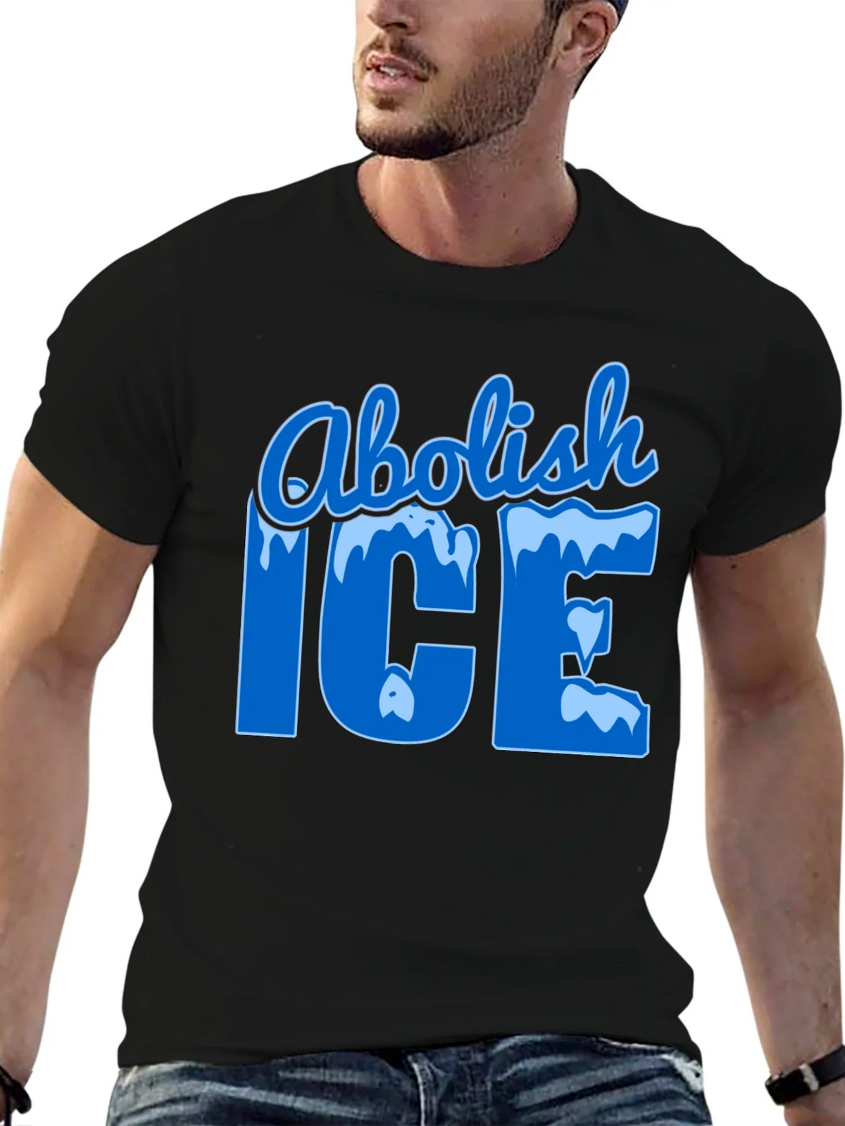 Abolish ICE Black Graphic T-Shirt product image 6