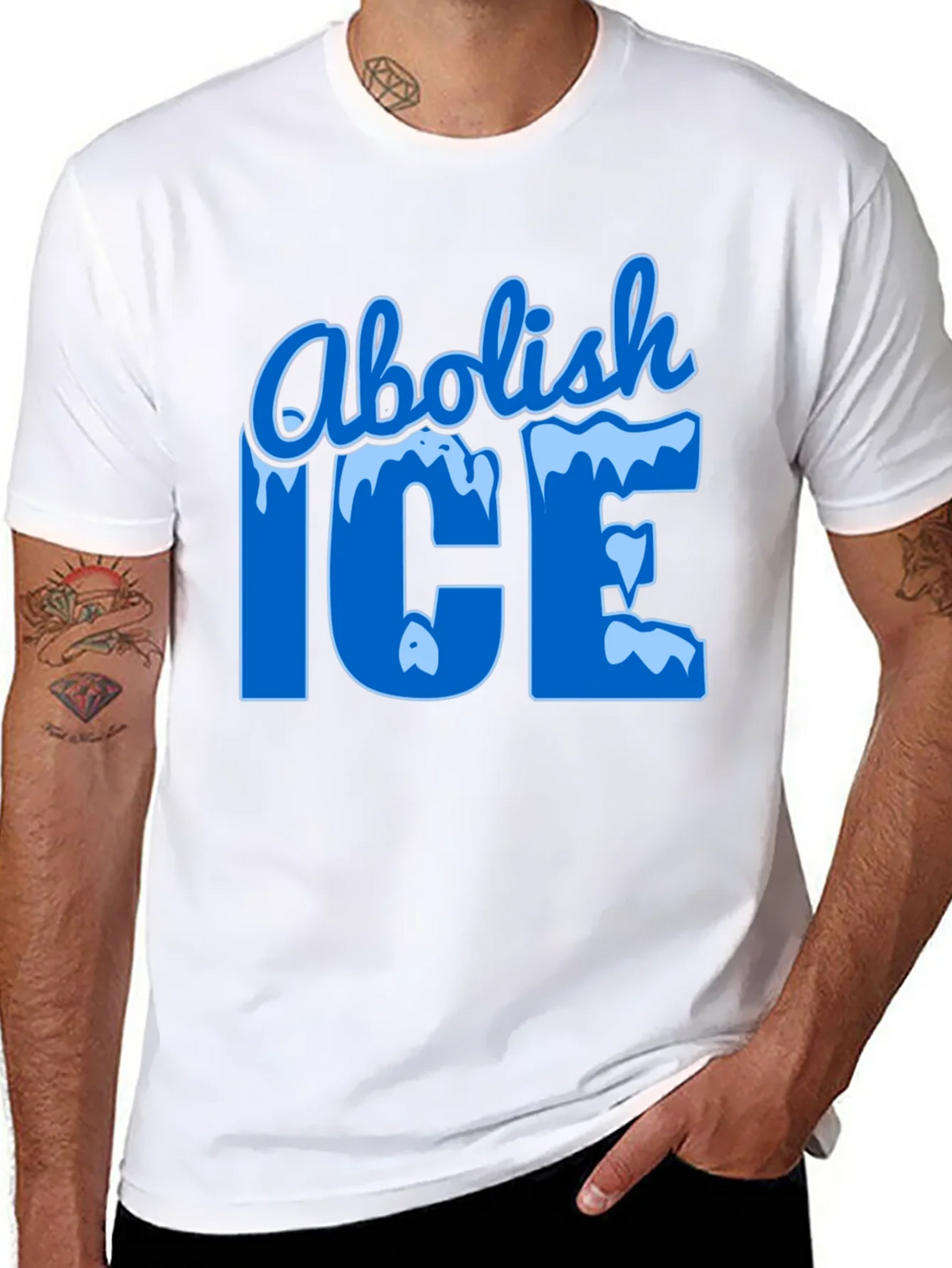 Abolish ICE Black Graphic T-Shirt product image 7