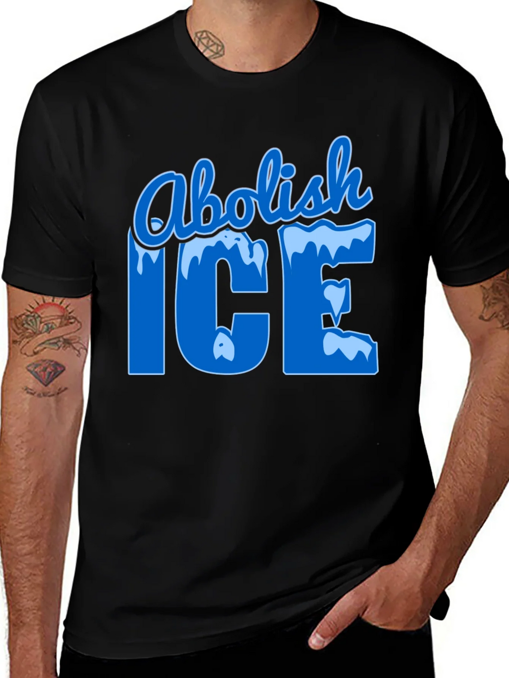 Abolish ICE Black Graphic T-Shirt product image 1