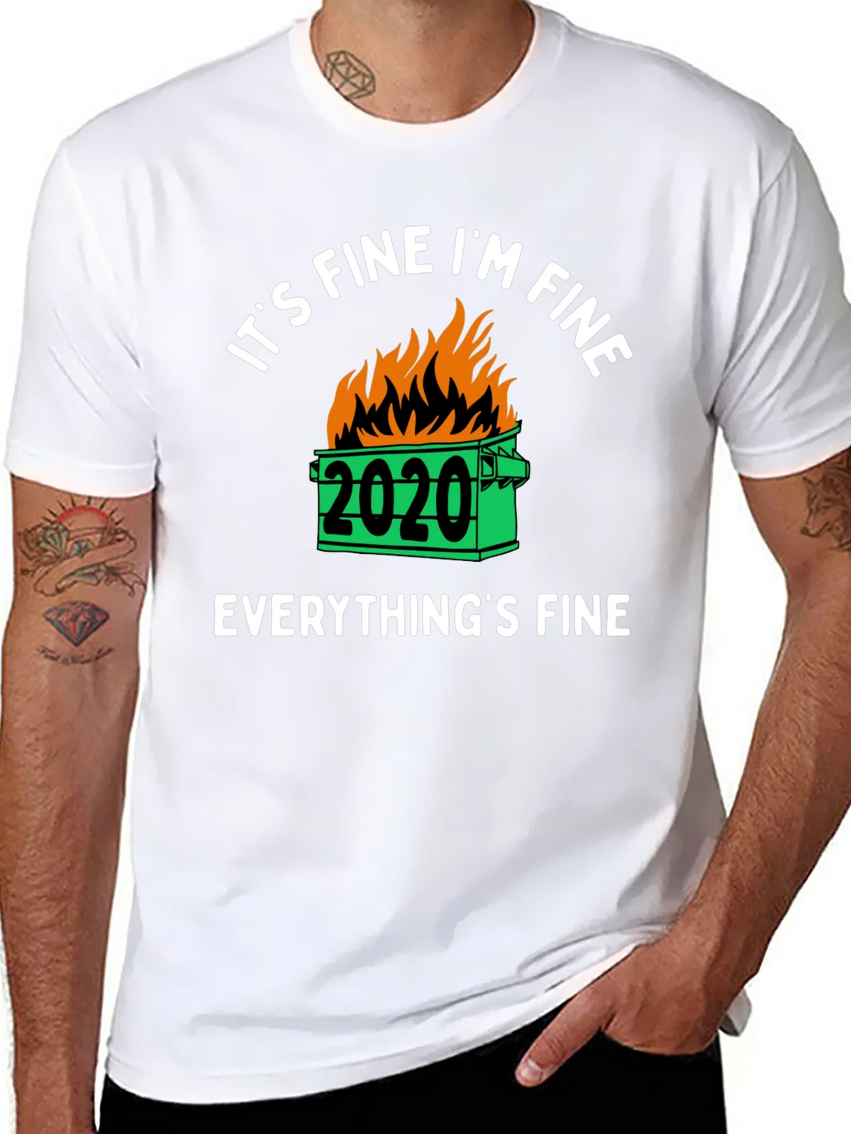 Its Fine Im 2020 Dumpster Fire Graphic T-Shirt product image 7