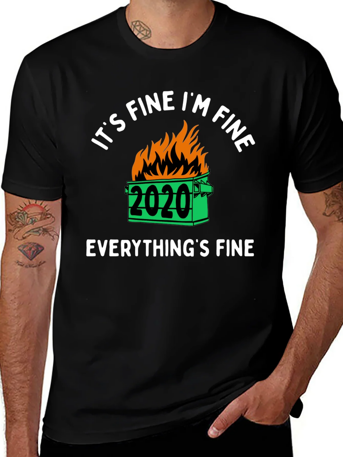Its Fine Im 2020 Dumpster Fire Graphic T-Shirt product image 1