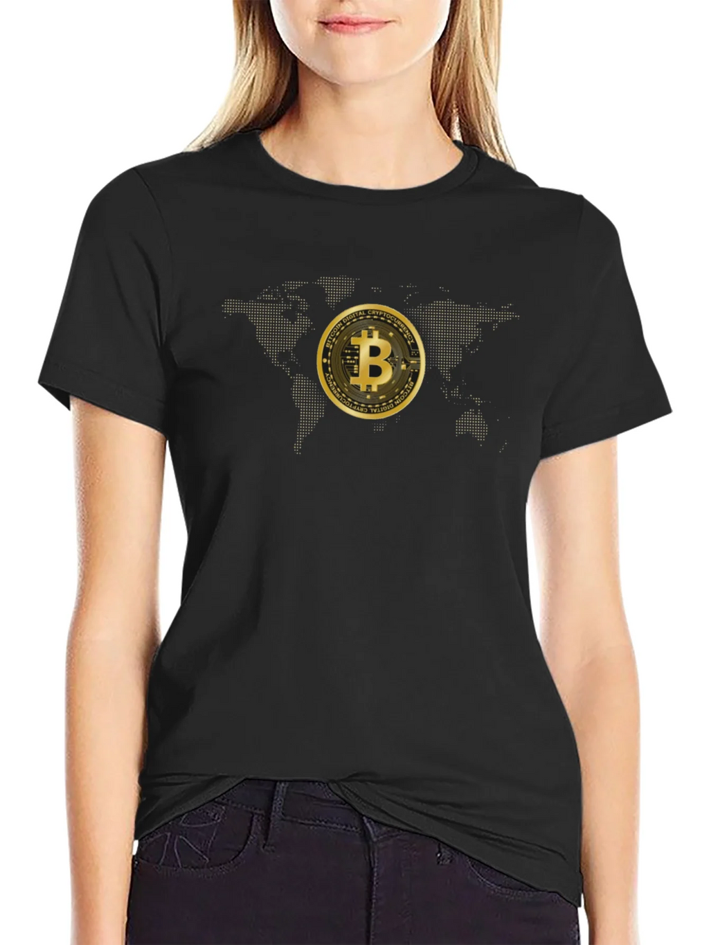Bitcoin World Map Graphic Tee - Black product image 2