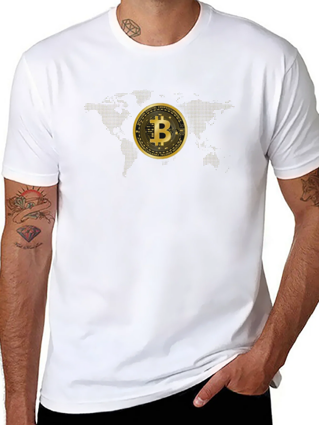 Bitcoin World Map Graphic Tee - Black product image 7
