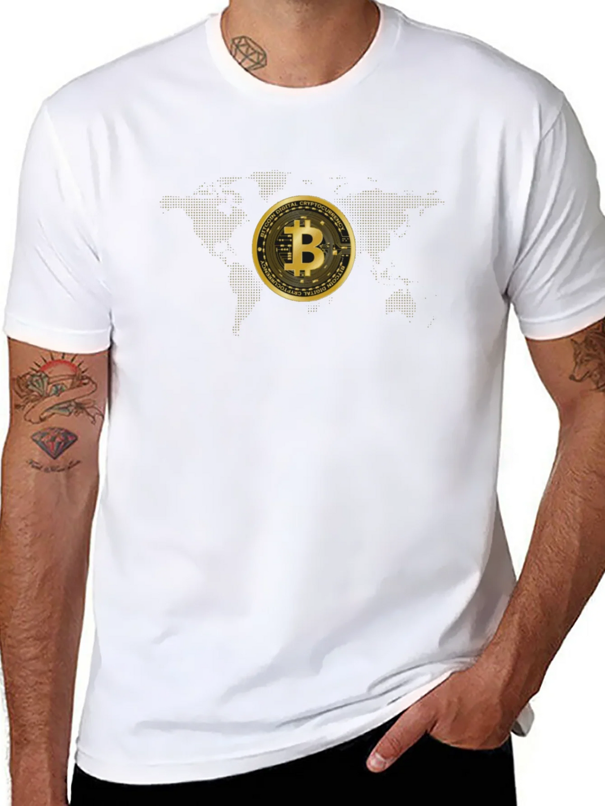 Bitcoin World Map Graphic Tee - Black product image 7