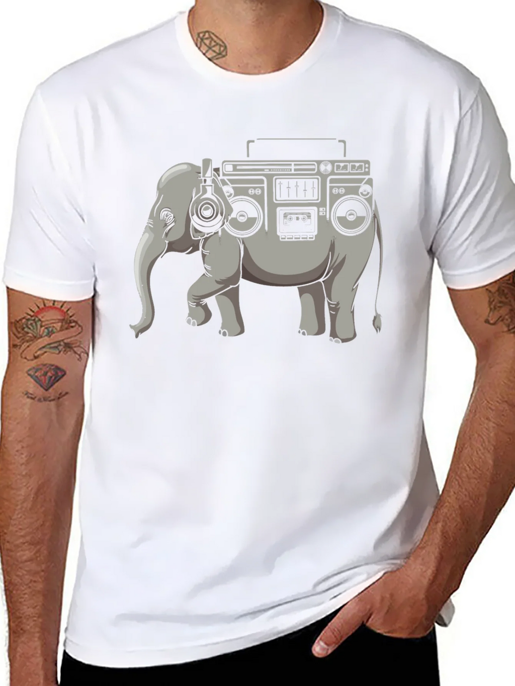 Elephant Boombox Graphic T-Shirt product image 5