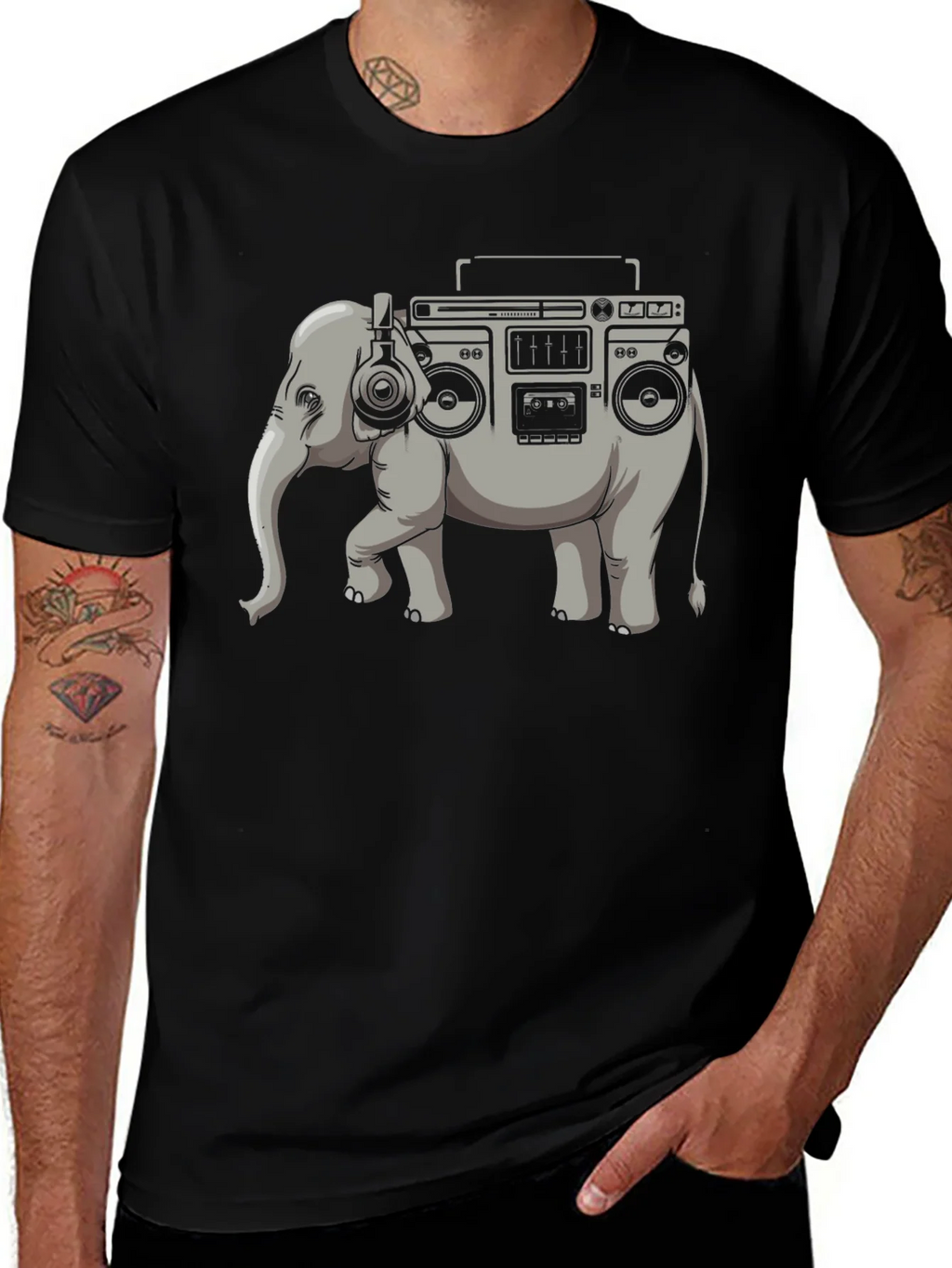 Elephant Boombox Graphic T-Shirt product image 1