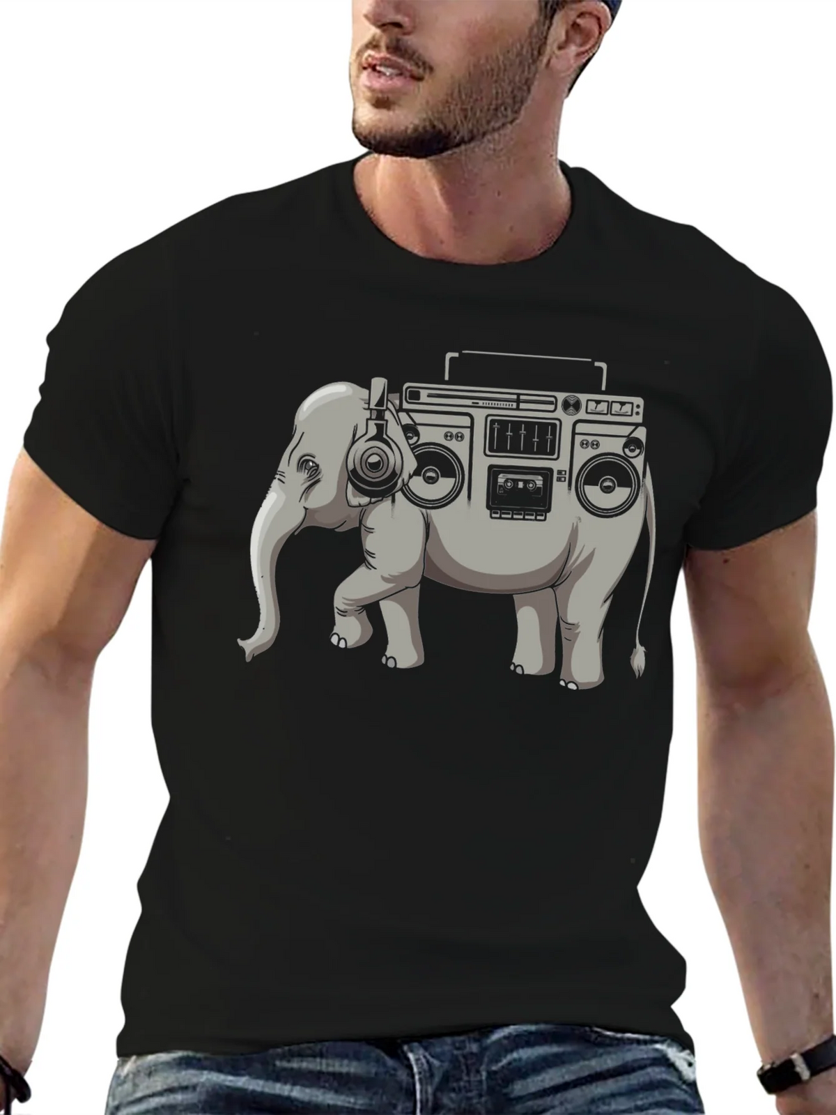 Elephant Boombox Graphic T-Shirt product image 4