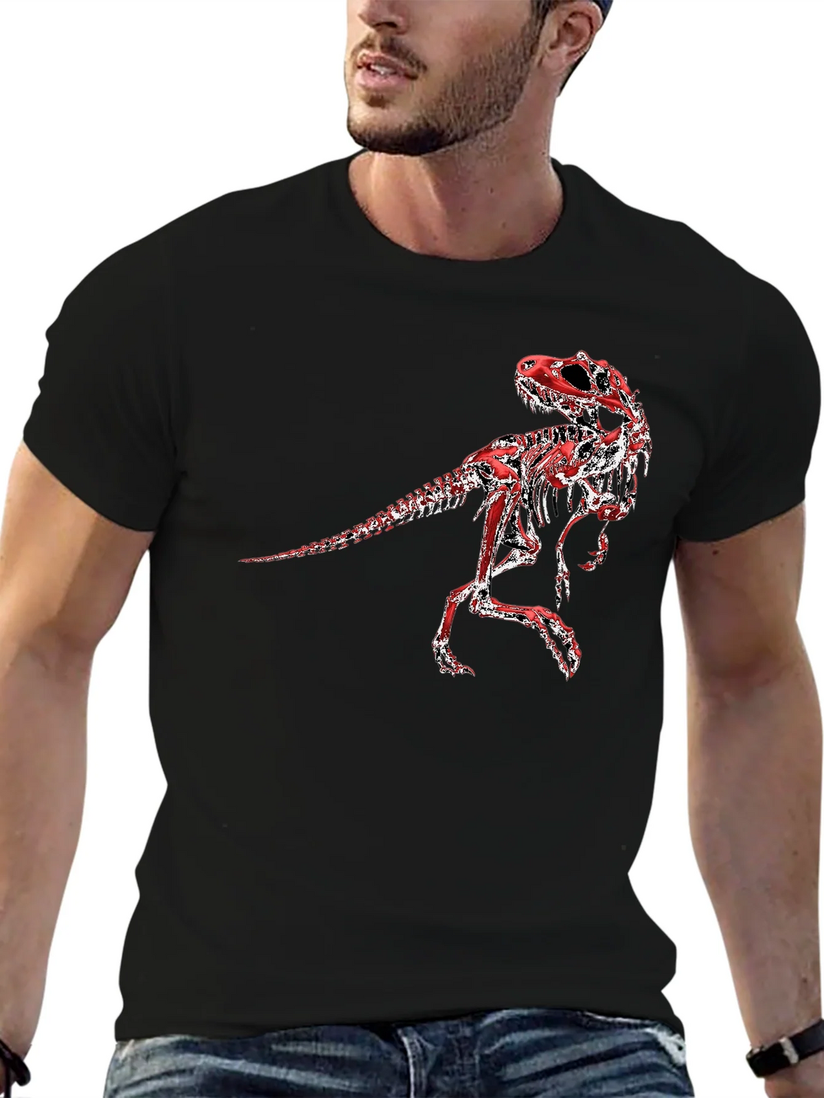 Dinosaur Skeleton Graphic Tee - Black product image 6