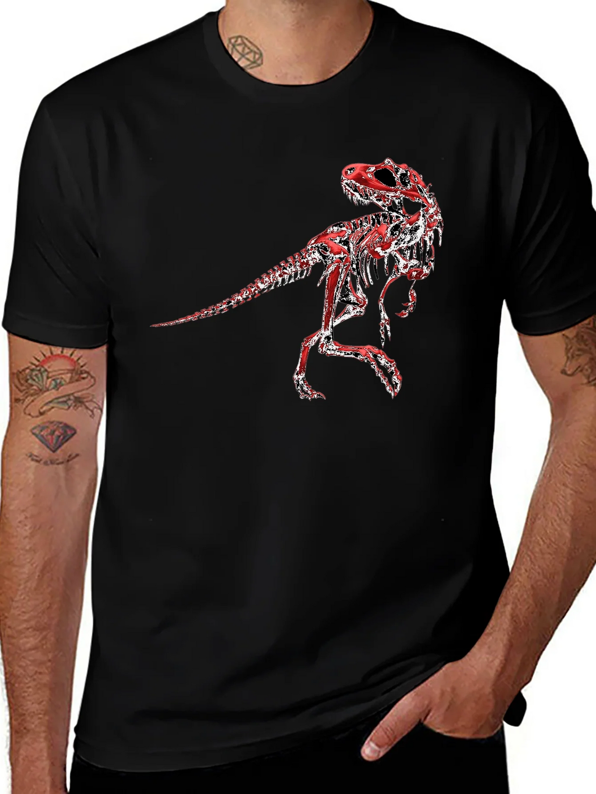Dinosaur Skeleton Graphic Tee - Black product image 1