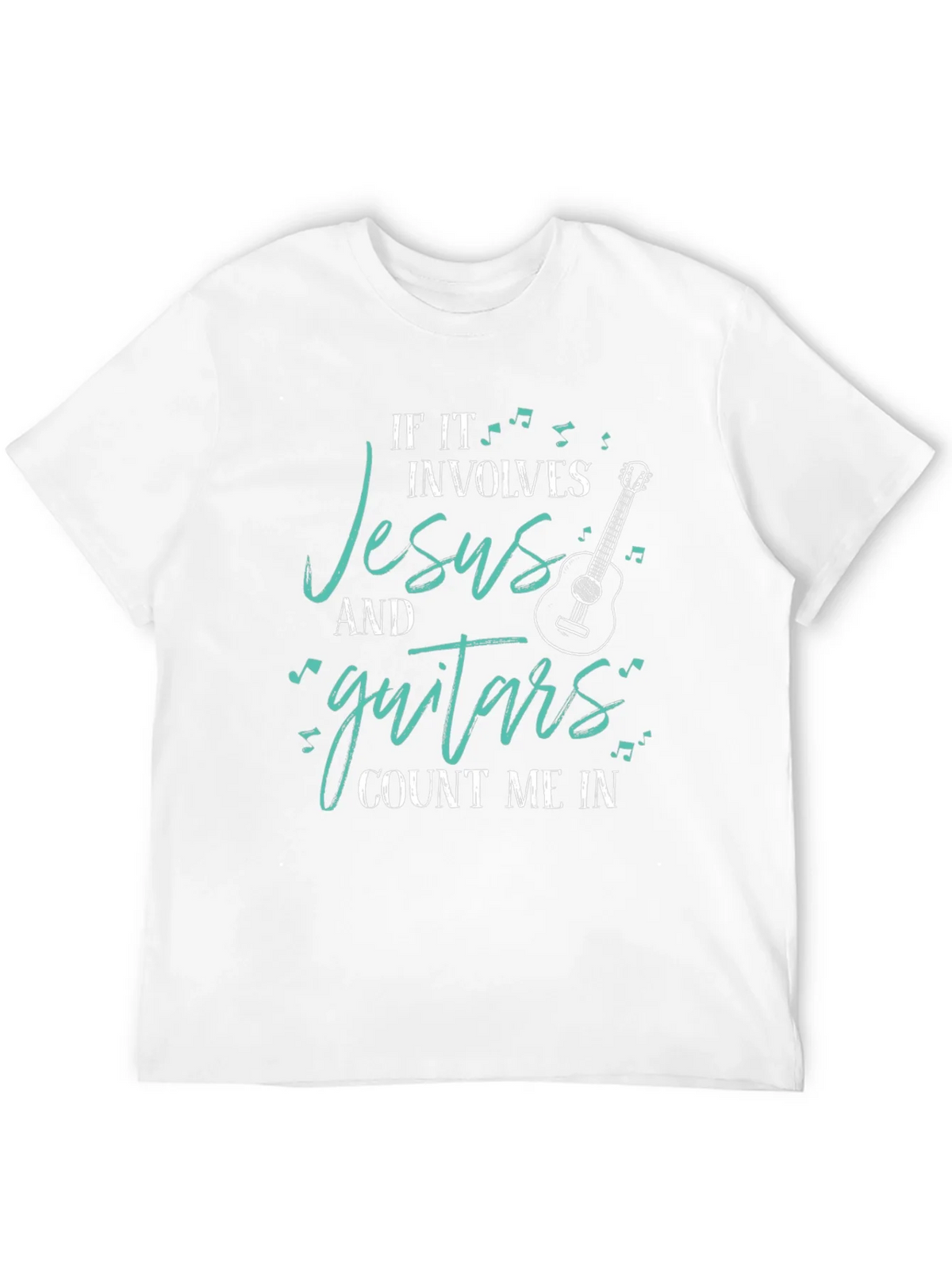 Jesus and Guitars Graphic Tee | Black Crew Neck T-Shirt product image 11