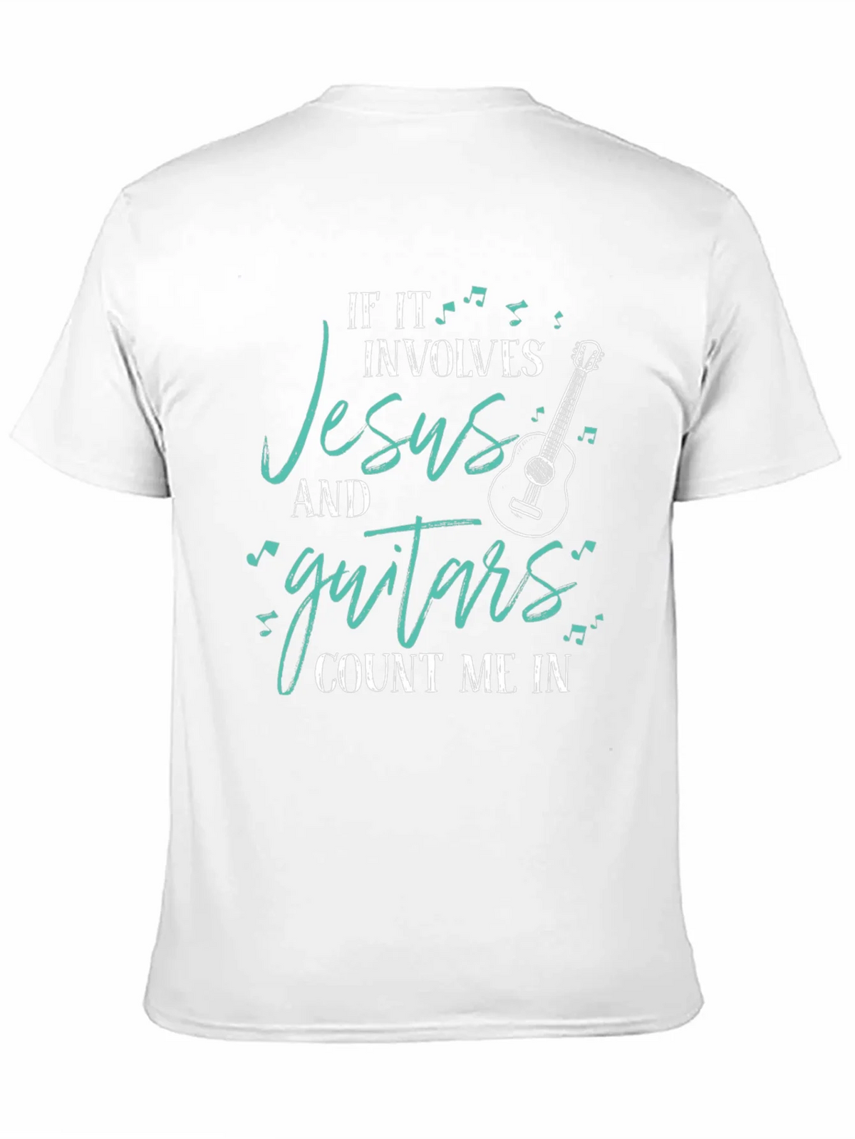 Jesus and Guitars Graphic Tee | Black Crew Neck T-Shirt product image 10