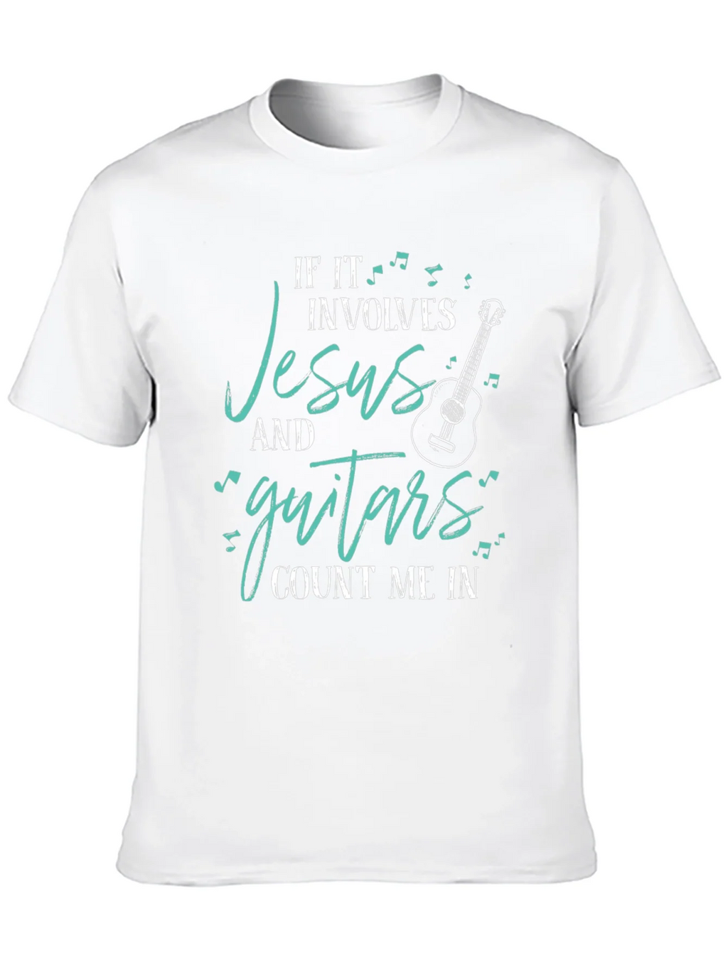 Jesus and Guitars Graphic Tee | Black Crew Neck T-Shirt product image 9