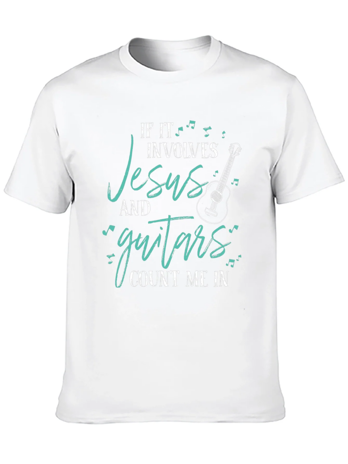 Jesus and Guitars Graphic Tee | Black Crew Neck T-Shirt product image 9