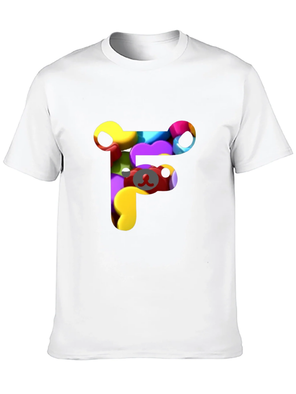 Colorful F Letter Bear T-Shirt product image 9