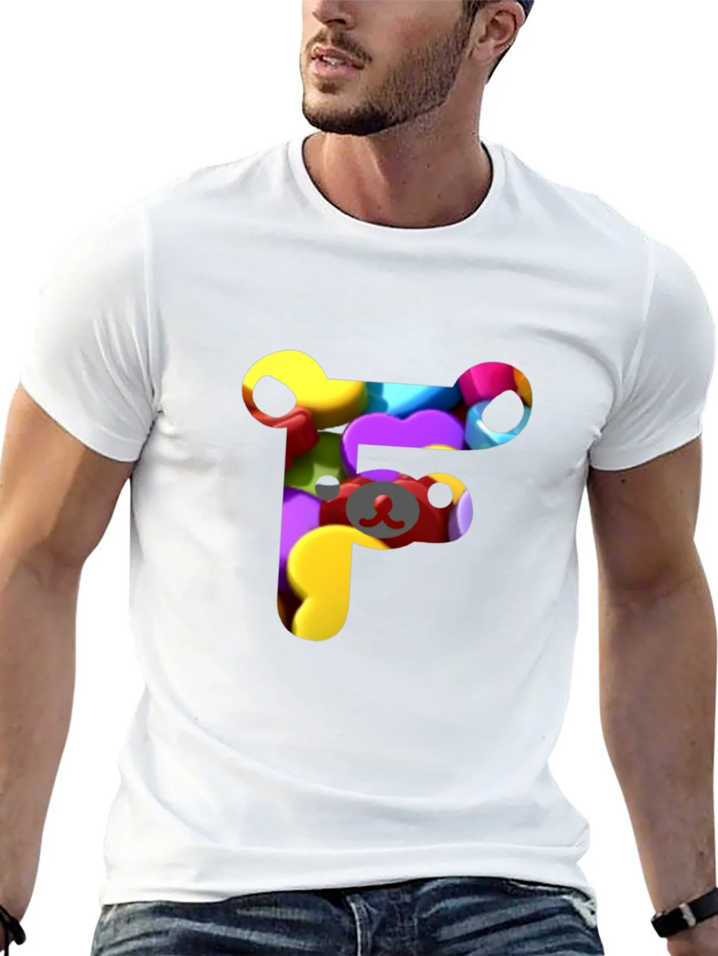 Colorful F Letter Bear T-Shirt product image 12