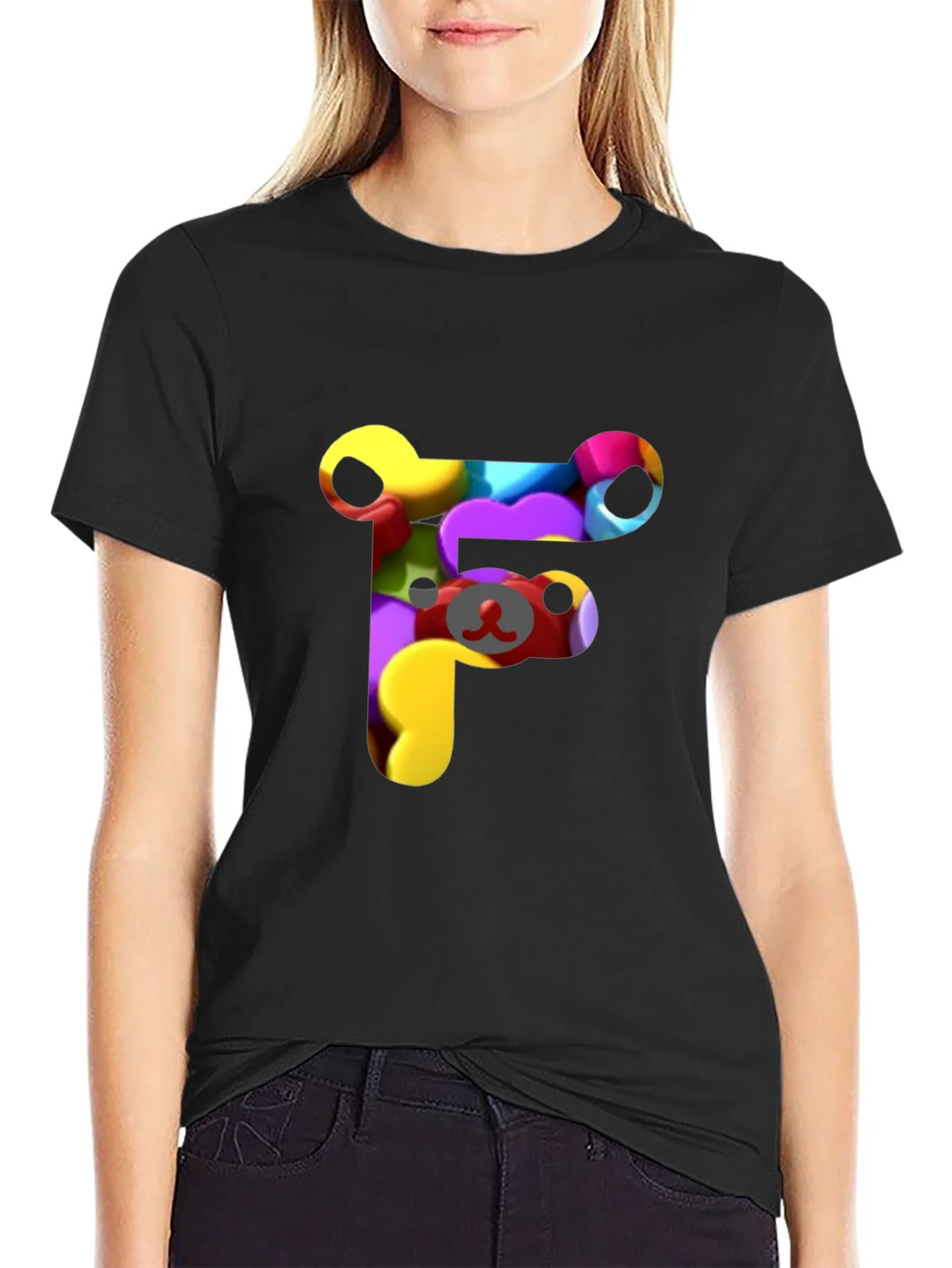 Colorful F Letter Bear T-Shirt product image 2