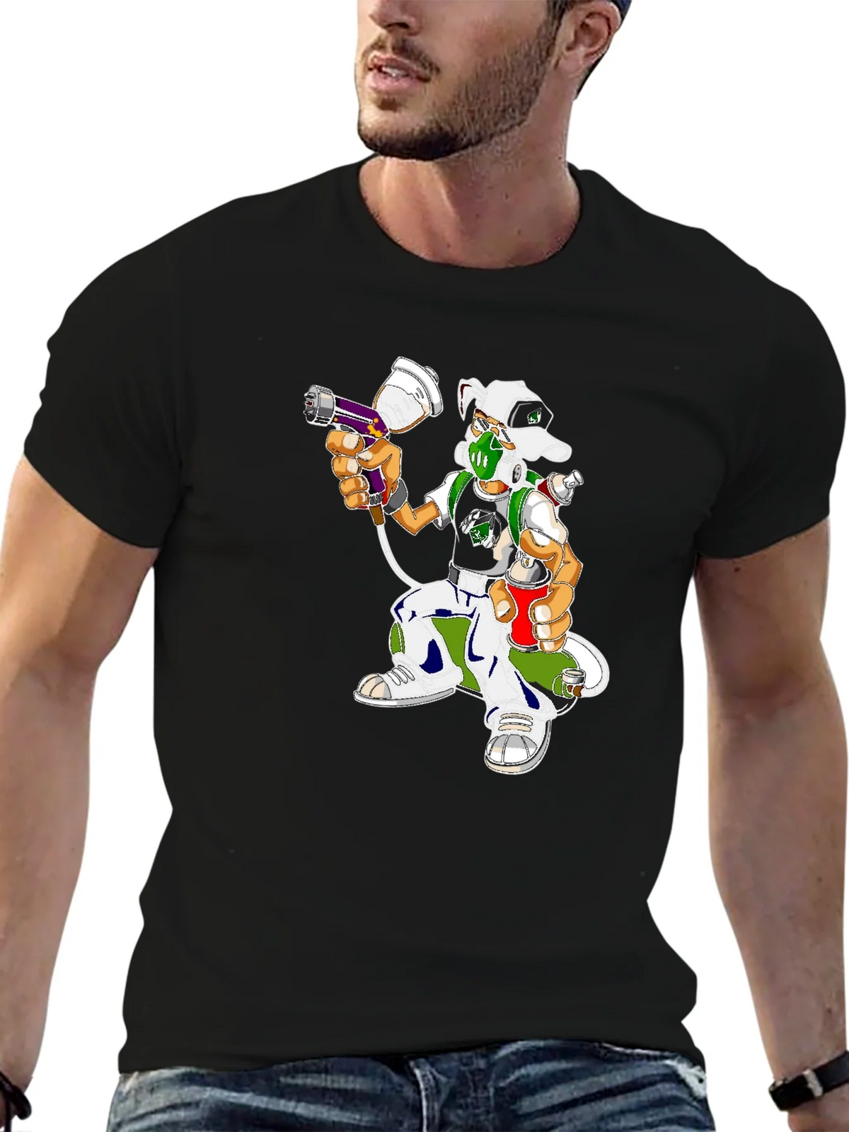 Urban Graffiti Artist Dog Graphic Tee product image 6