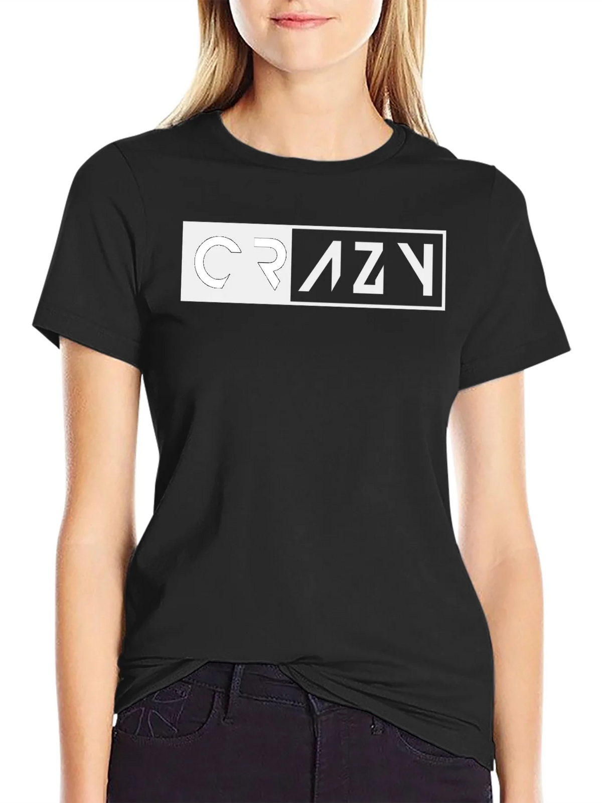 Crazy Graphic Tee - Black Short Sleeve Crew Neck Shirt product image 2