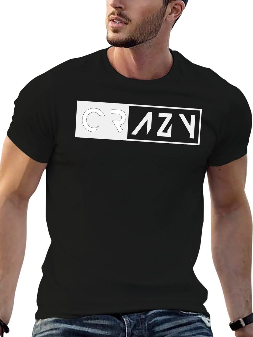 Crazy Graphic Tee - Black Short Sleeve Crew Neck Shirt product image 6