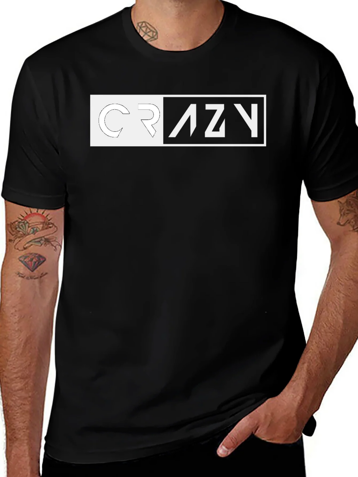 Crazy Graphic Tee - Black Short Sleeve Crew Neck Shirt product image 1