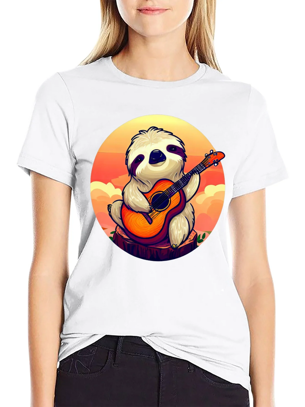 Sloth Guitar Player Graphic T-Shirt - Cute & Comfortable product image 8