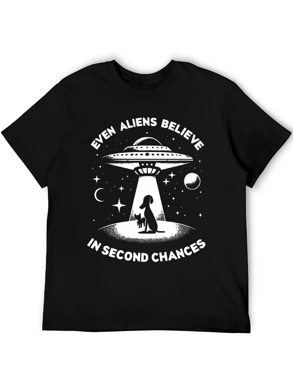 Even Aliens Believe Dog & Cat UFO Graphic T-Shirt product image 3